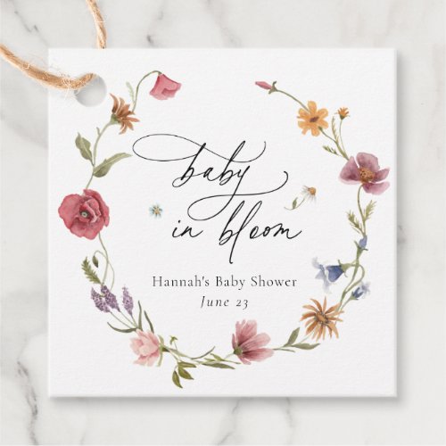 Wildflower Bloom Baby Shower Favor Tags