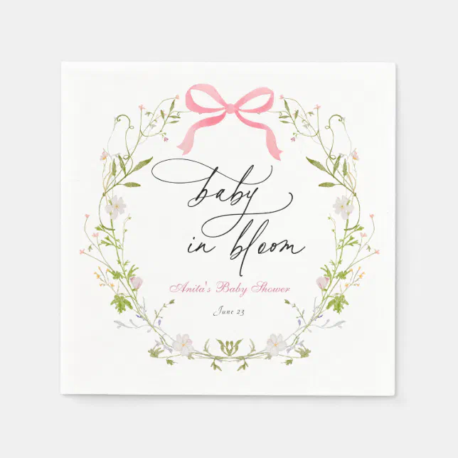 Wildflower Bloom Baby Shower Napkins Zazzle