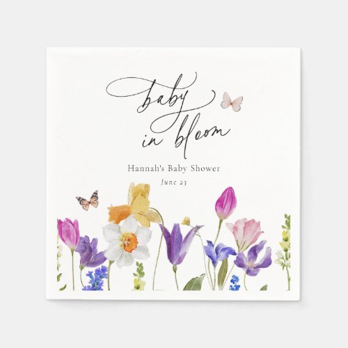 Wildflower Bloom Baby Shower Napkins