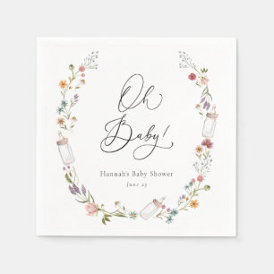 Wildflower Bloom Baby Shower Oh baby Napkins