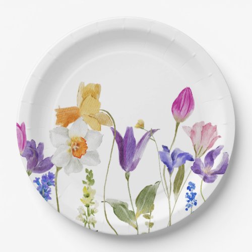 Wildflower Bloom Baby Shower Paper Plates