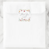 Wildflower Bloom Bridal Shower  Square Sticker (Bag)