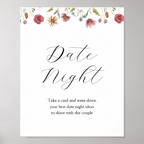 Wildflower Bloom Date Night Idea Sign 