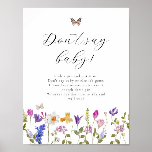 Wildflower Bloom Dont Say Baby Game Sign