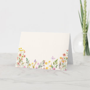 Wildflower Bloom Elegant Spring Baby Shower Letterpress Thank You Card
