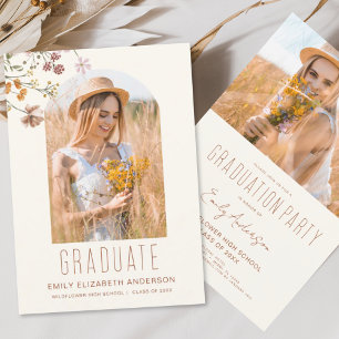 Wildflower Bloom Graduation Party Arch Photo Invitation