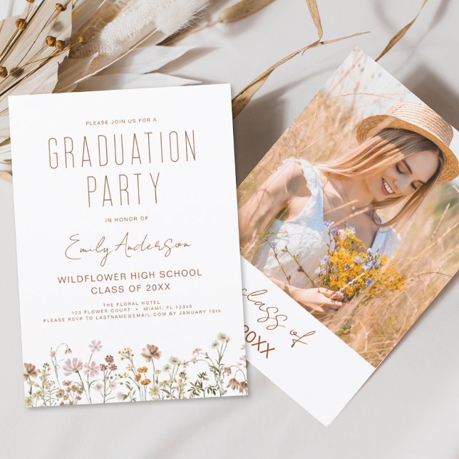 Wildflower Bloom Graduation Party Boho Invitation (Creator Uploaded)