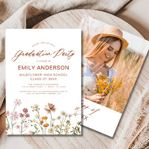 Wildflower Bloom Graduation Party Boho Invitation