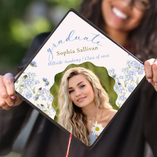 Wildflower Bloom Graduation Party Cap Topper