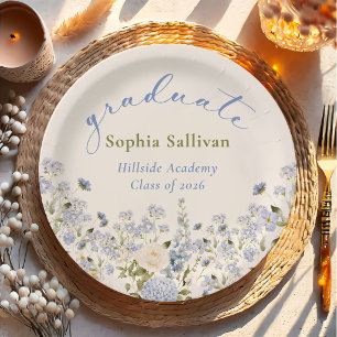 Wildflower Bloom Graduation Party Paper Plates