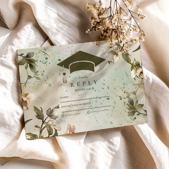 Wildflower Bloom Graduation Party  RSVP Card (Creator Uploaded)