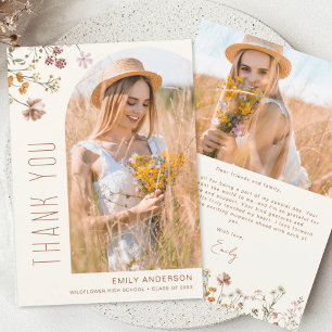 Wildflower Bloom Graduation Photo Thank You