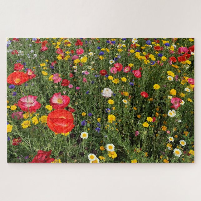 Wildflower bloom - poppies, daisies, cornflowers jigsaw puzzle (Horizontal)