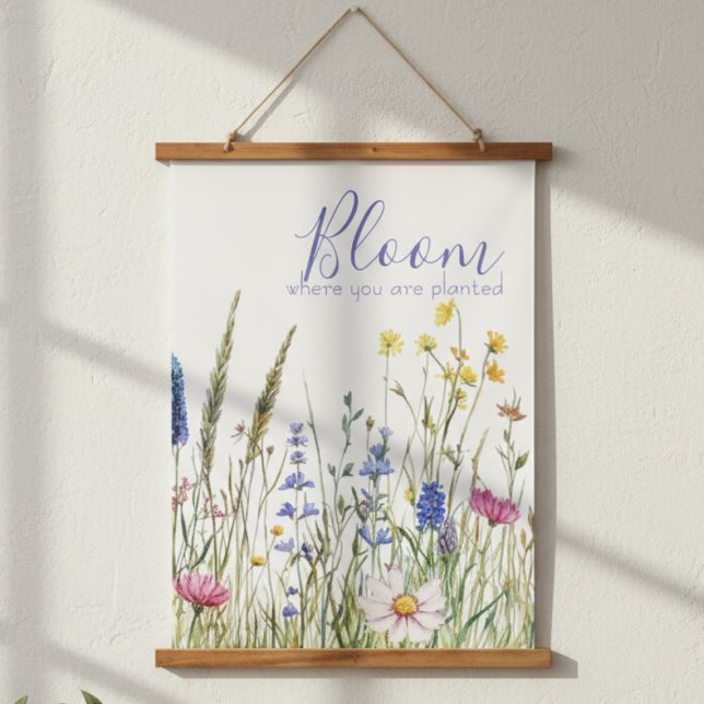 Wildflower Bloom Quote – Inspiring Wall Art Gift (Inspirational wall hanging)