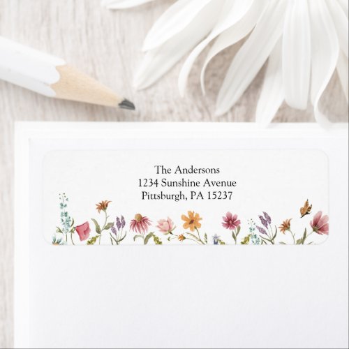 Wildflower Bloom Return Address Label