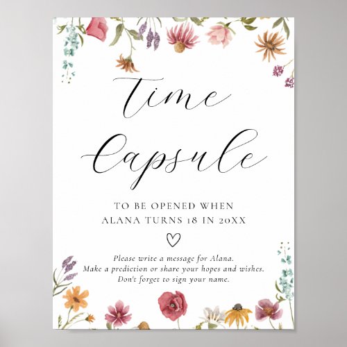 Wildflower Bloom Time Capsule Sign