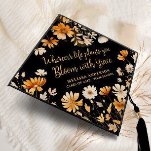 Wildflower - Bloom with Grace - Boho Chic Graduate Graduation Cap Topper