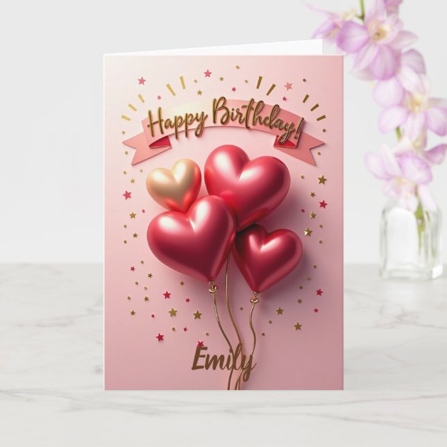 Wildflower Blooming Delicate Floral Birthday Card  (Orchid)
