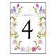Wildflower Blooming Table Number | Zazzle
