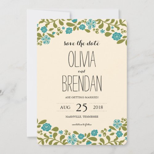 Wildflower Blossoms  Save the Date