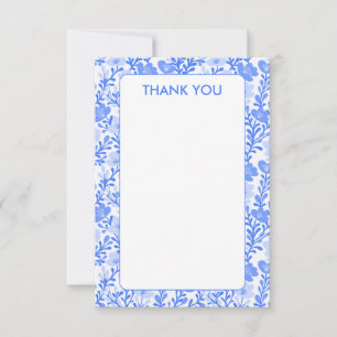 Wildflower Blue Blooms Elegant Floral Custom Thank You Card