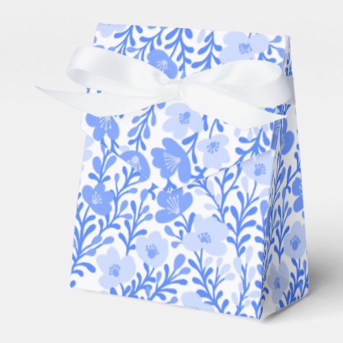 Wildflower Blue Blooms Floral  Baby Shower Custom  Favor Boxes
