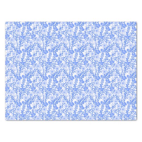 Wildflower Blue Blooms Floral Baby Shower Custom Tissue Paper