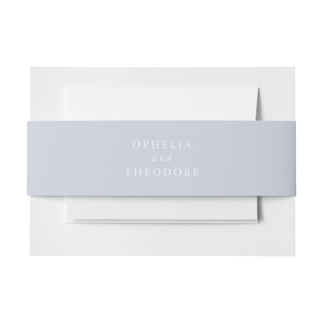 Wildflower Blue Elegant Wedding Suite Invitation Belly Band (Front Example)