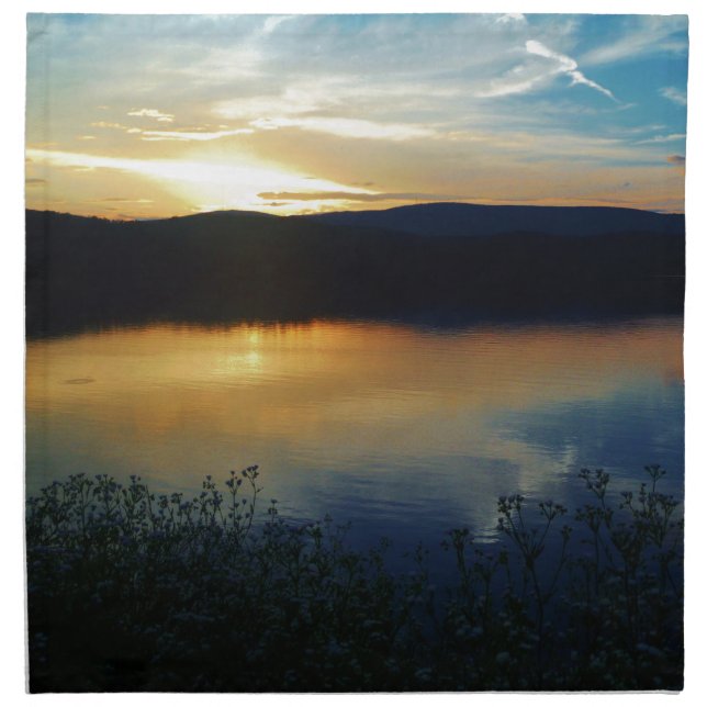 Wildflower, Blue sunset Cloth Napkin (Front)