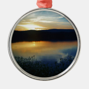Wildflower, Blue sunset Metal Ornament