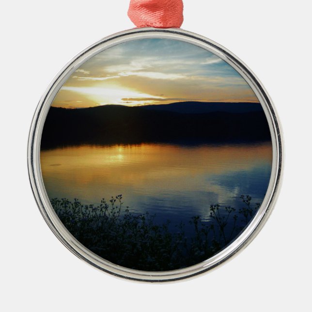Wildflower, Blue sunset Metal Ornament (Front)