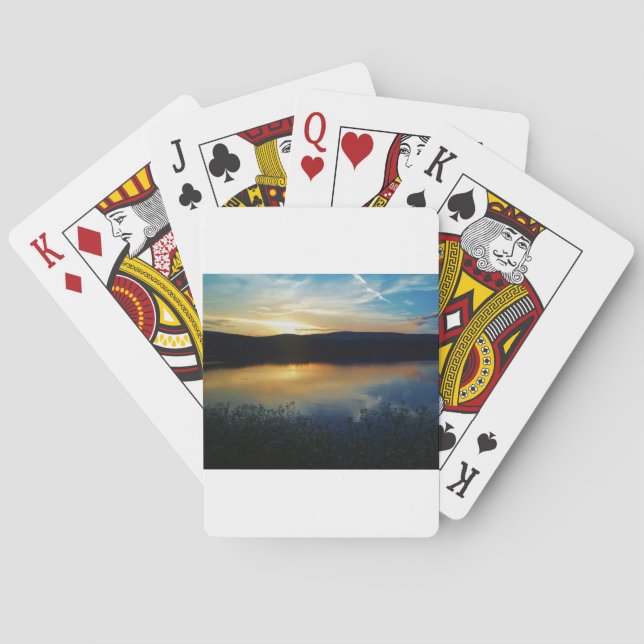 Wildflower, Blue sunset Poker Cards (Back)