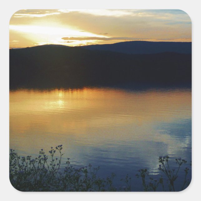 Wildflower, Blue sunset Square Sticker (Front)