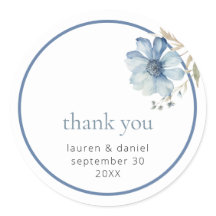 Wildflower Blue Wedding Thank You