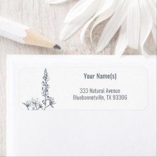 Wildflower Bluebonnet Floral Return Address Label