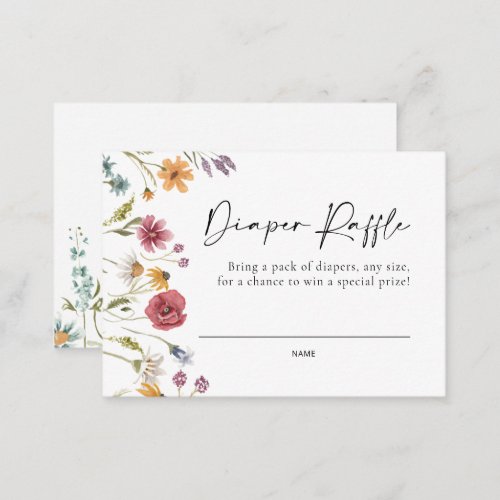 Wildflower Blush Diaper Raffle Card