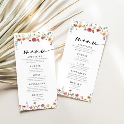 Wildflower Blush Menu