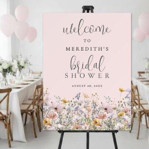 Wildflower Blush Pink Bridal Shower Foam Board