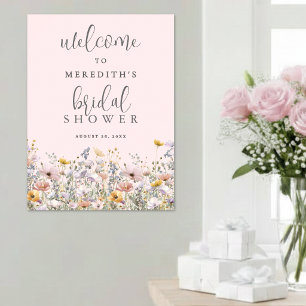 Wildflower Blush Pink Bridal Shower Poster