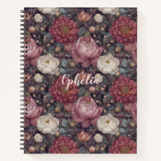 Wildflower Blush Pink Garden Personalized Notebook