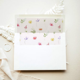 Wildflower Blush pink Graduation Envelope Liner