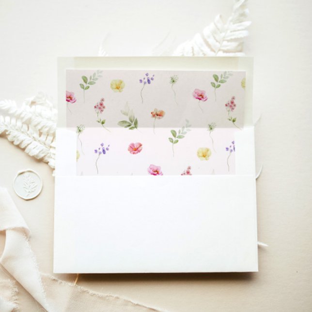 Wildflower Blush pink Graduation Envelope Liner (Creator Uploaded)