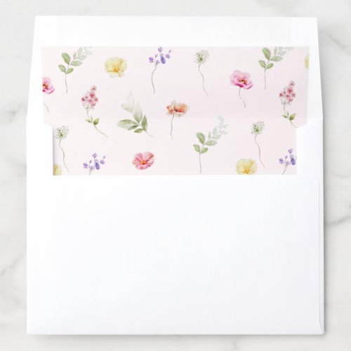 Wildflower Blush pink Graduation Envelope Liner
