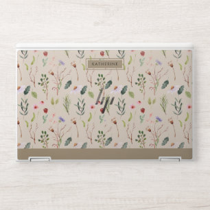 Wildflower Bohemian Elegance Beige Cute HP Laptop Skin