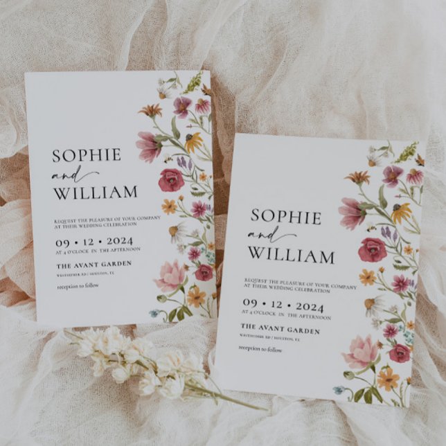 Wildflower Bohemian Wedding Invitation (Creator Uploaded)