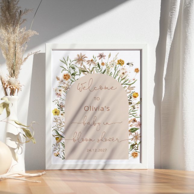 Wildflower Boho Baby in Bloom Baby Shower Poster (Creator Uploaded)