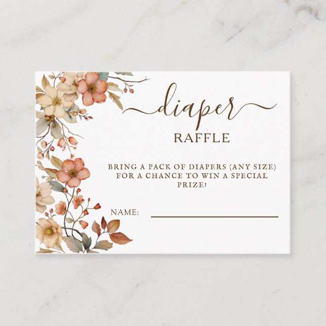 Wildflower Boho Baby Shower Books For Baby Enclosure Card (Front)