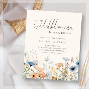 Wildflower Boho Baby Shower Budget Invitation
