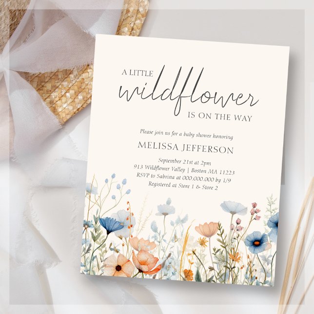 Wildflower Boho Baby Shower Budget Invitation (Creator Uploaded)