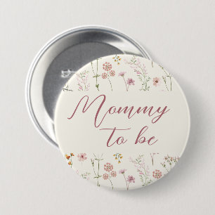 Wildflower Boho Baby Shower Button